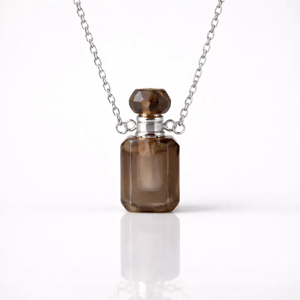 Engraved Gemstone Perfume Bottle Pendant — Embrace the Scent of Spiritual Energy - Image 7