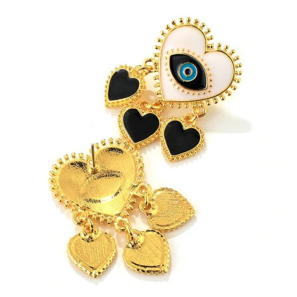 Evil Eye Heart Shaped Earrings - Image 4