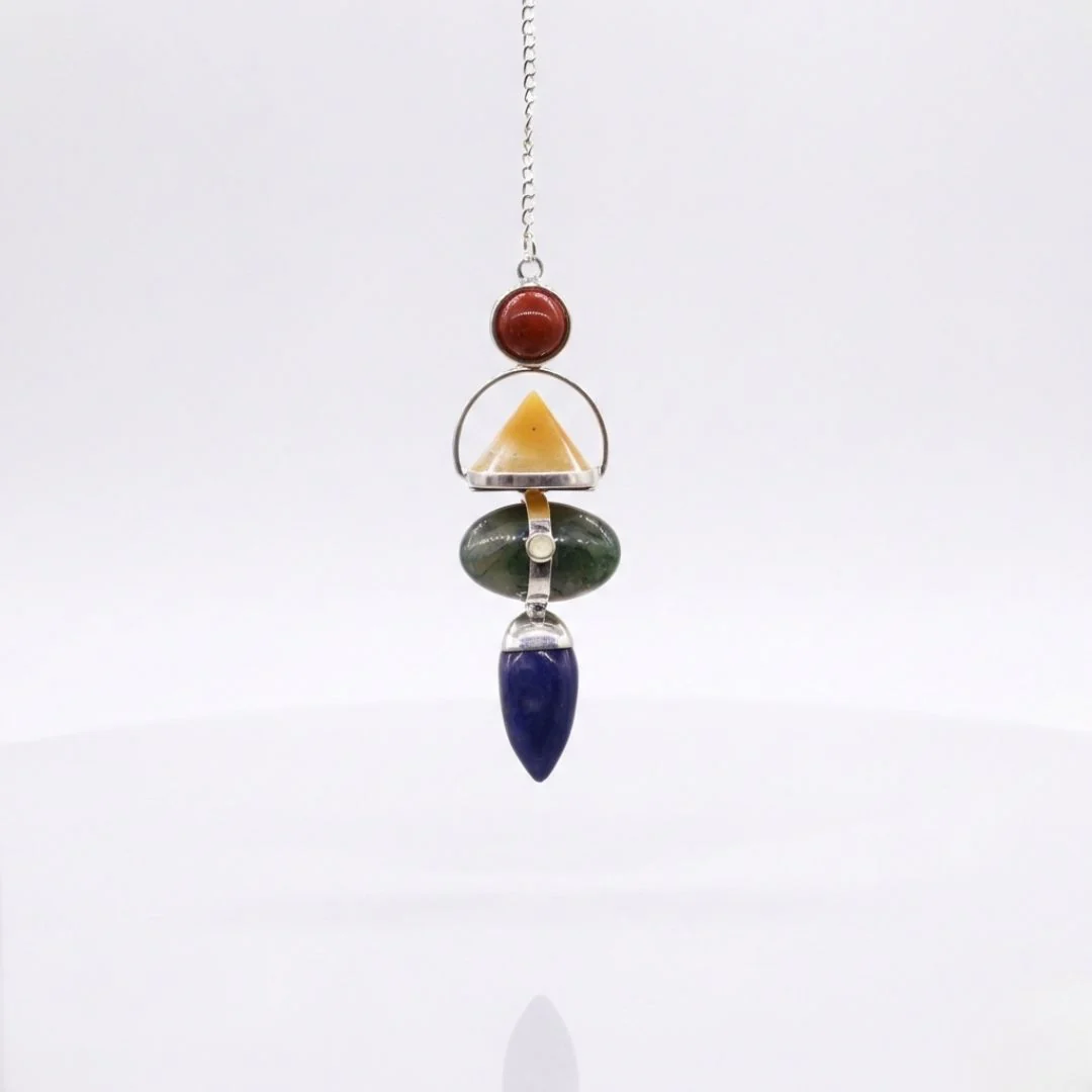 Four Elements Gemstone Pendulum β Balance Through Natural Forces