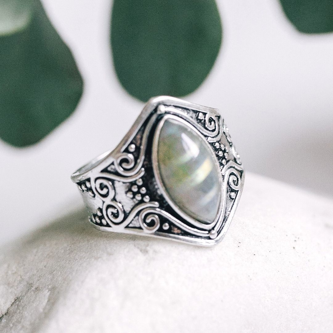Natural Moonstone 'Full Moon' Ring - Image 6