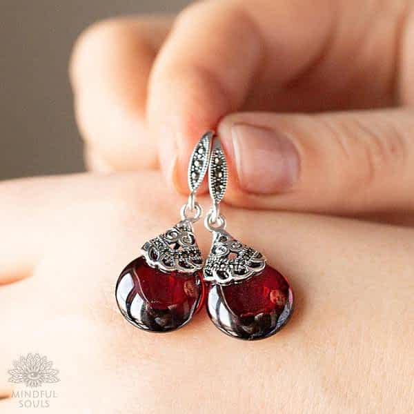 Garnet Earrings of Tenderness - Image 4