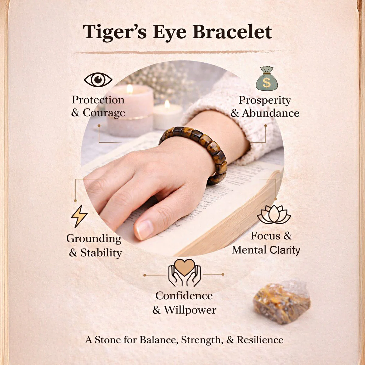 Gemstone Healing Elastic Bracelet - Image 3