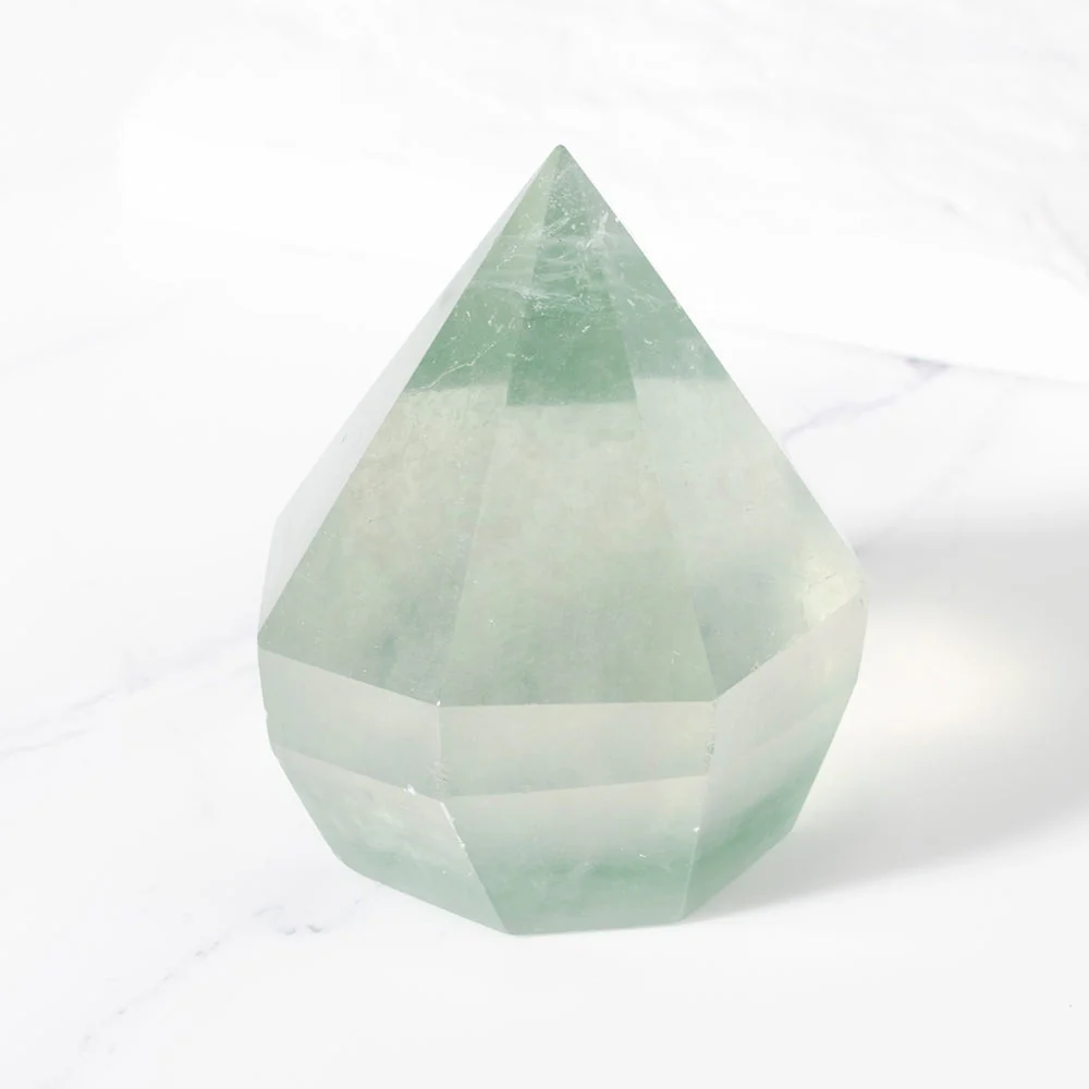 Green Fluorite Crystal Cut Diamond - Image 2