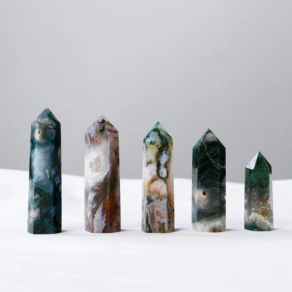 Green Moss Agate Crystal Point - Image 5