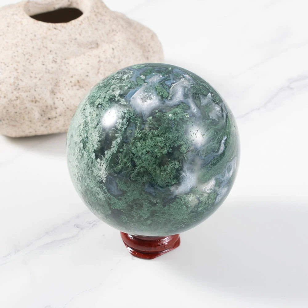 Green Moss Agate Sphere - Image 2