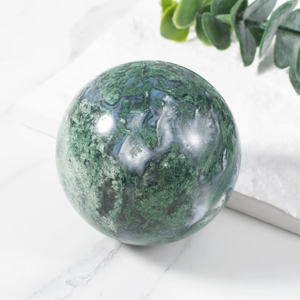 Green Moss Agate Sphere - Image 3