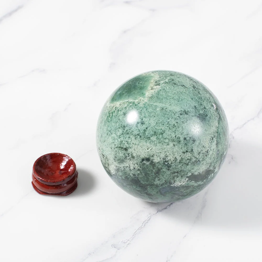 Green Moss Agate Sphere - Image 5