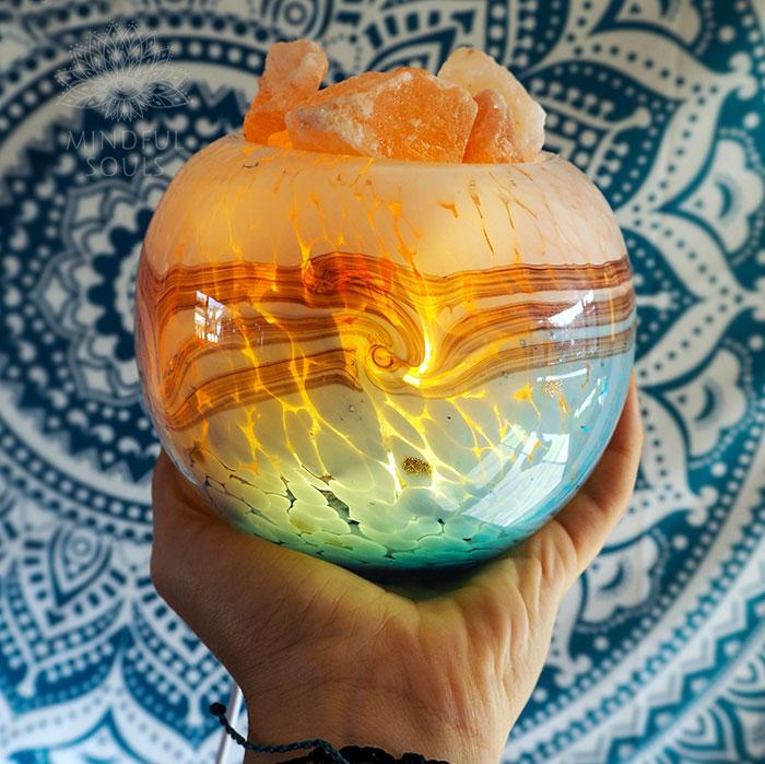 Blown Glass Himalayan Salt Lamp - Image 3