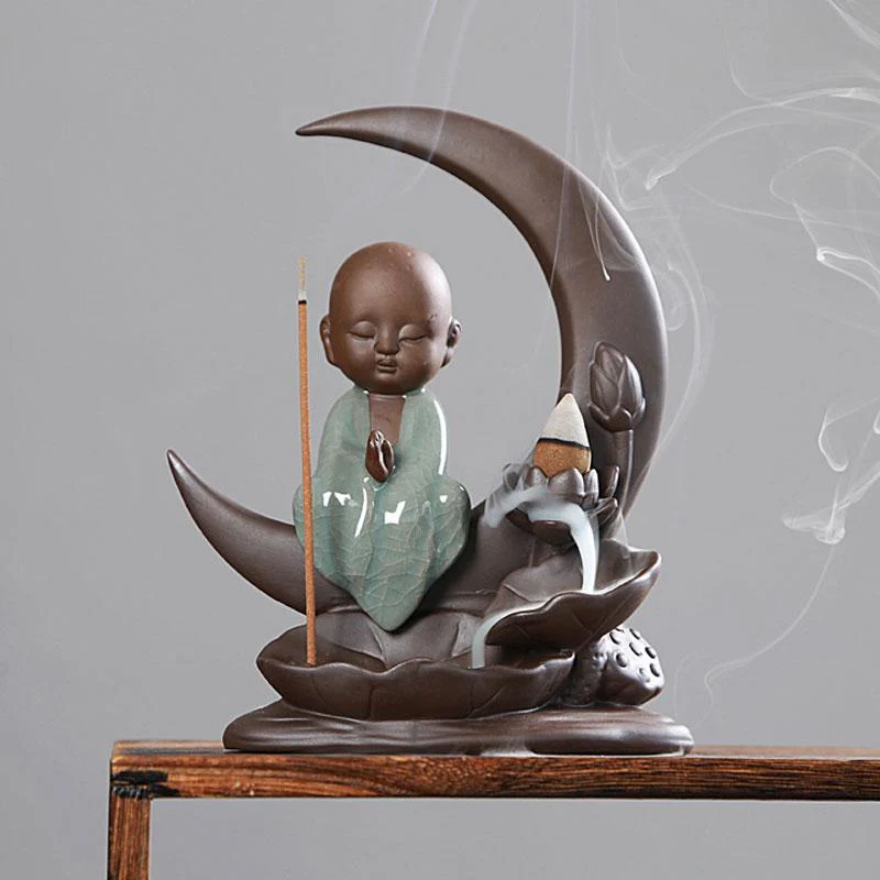 Handmade Moon Backflow Incense Burner - Image 3