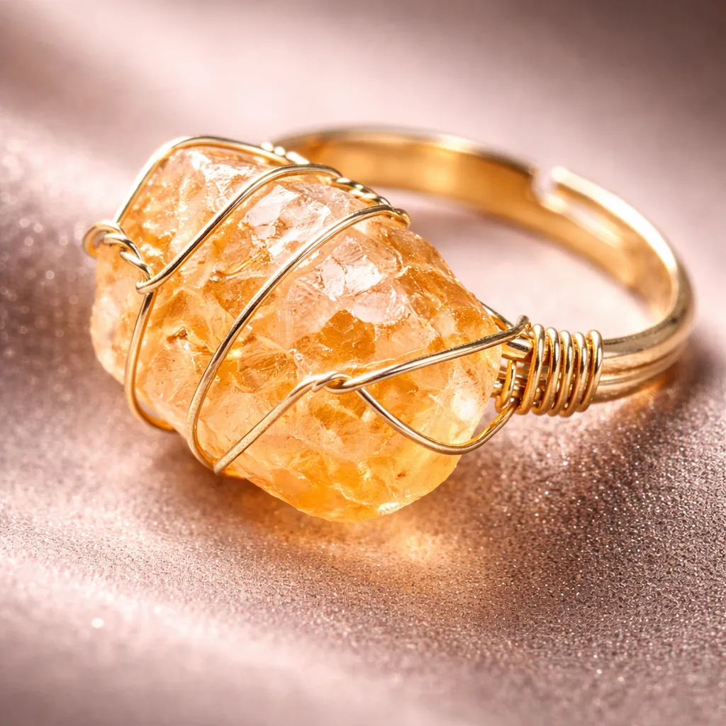 Healing Crystal Adjustable Ring — Natural Gemstone Statement Jewelry - Image 7