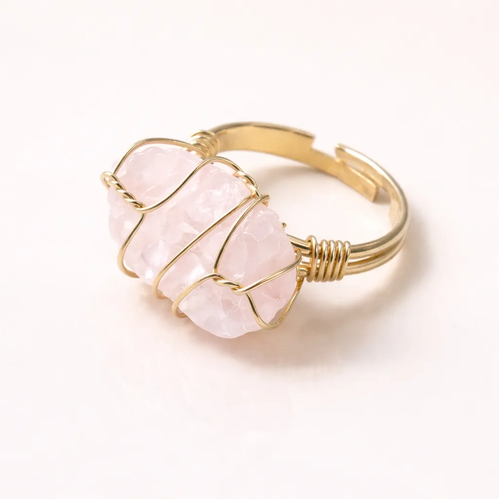 Healing Crystal Adjustable Ring — Natural Gemstone Statement Jewelry - Image 9