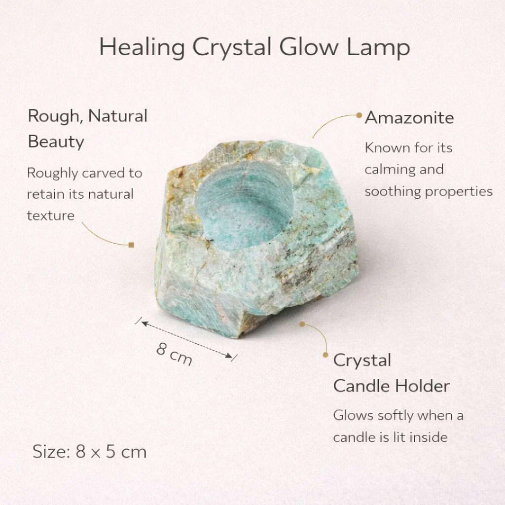 Healing Crystal Tea Light Candle Holder — Natural Stone Light for Ambience & Calm - Image 4