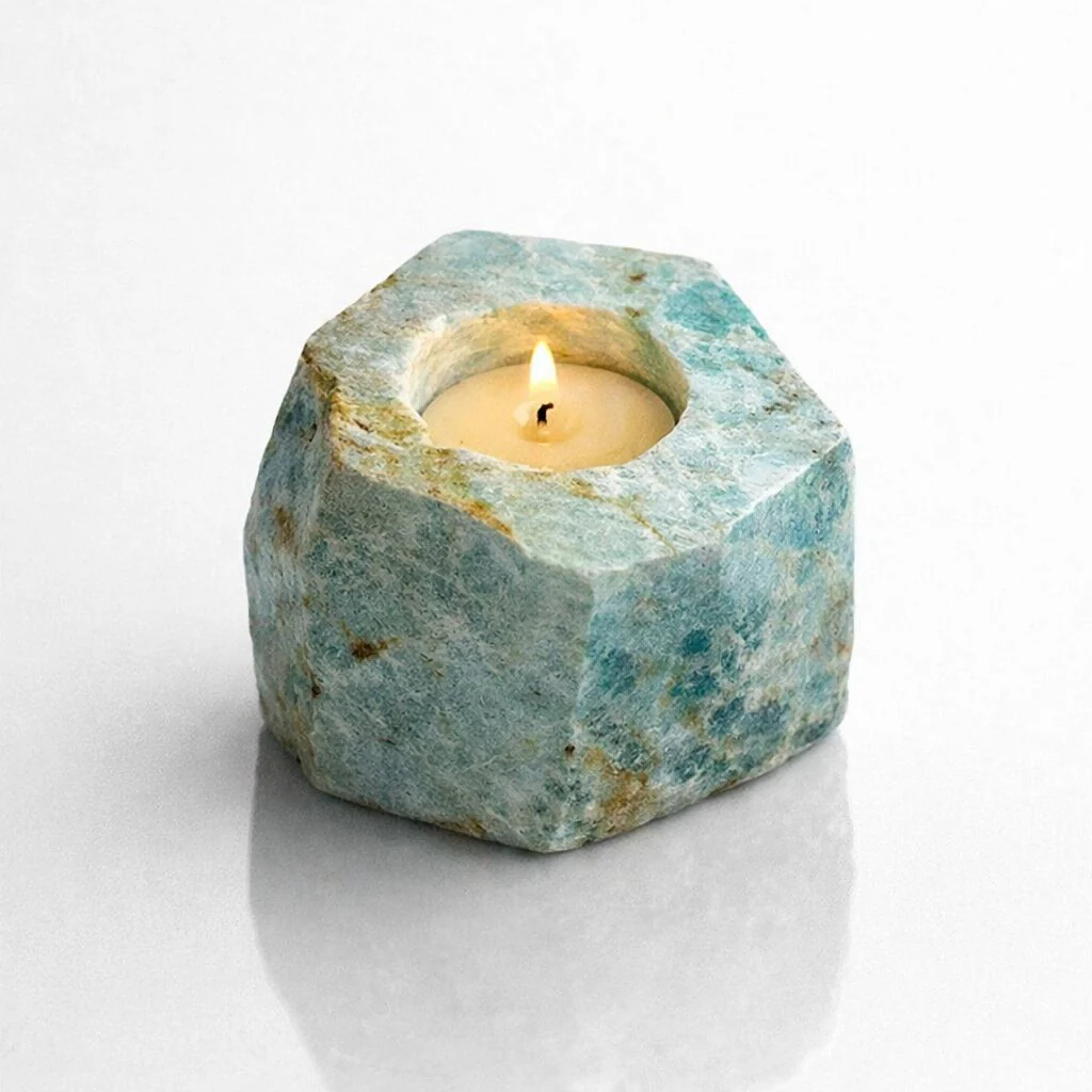 Healing Crystal Tea Light Candle Holder — Natural Stone Light for Ambience & Calm - Image 7