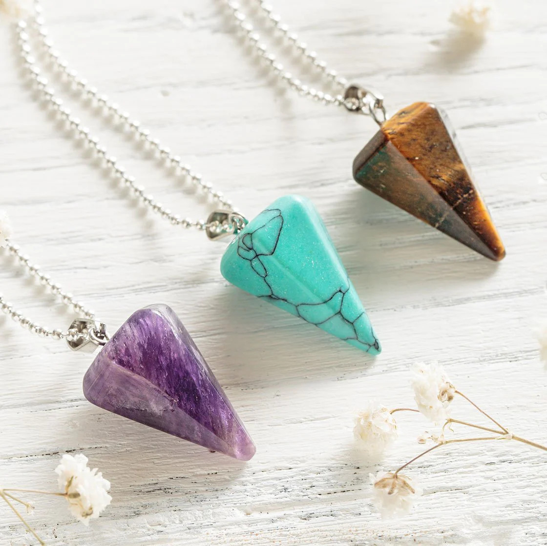 Hexagon Crystal Pendulum Necklace