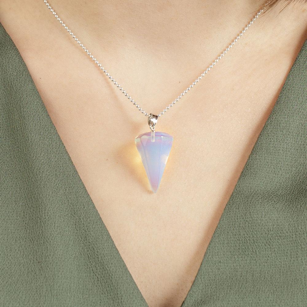 Hexagon Crystal Pendulum Necklace - Image 2