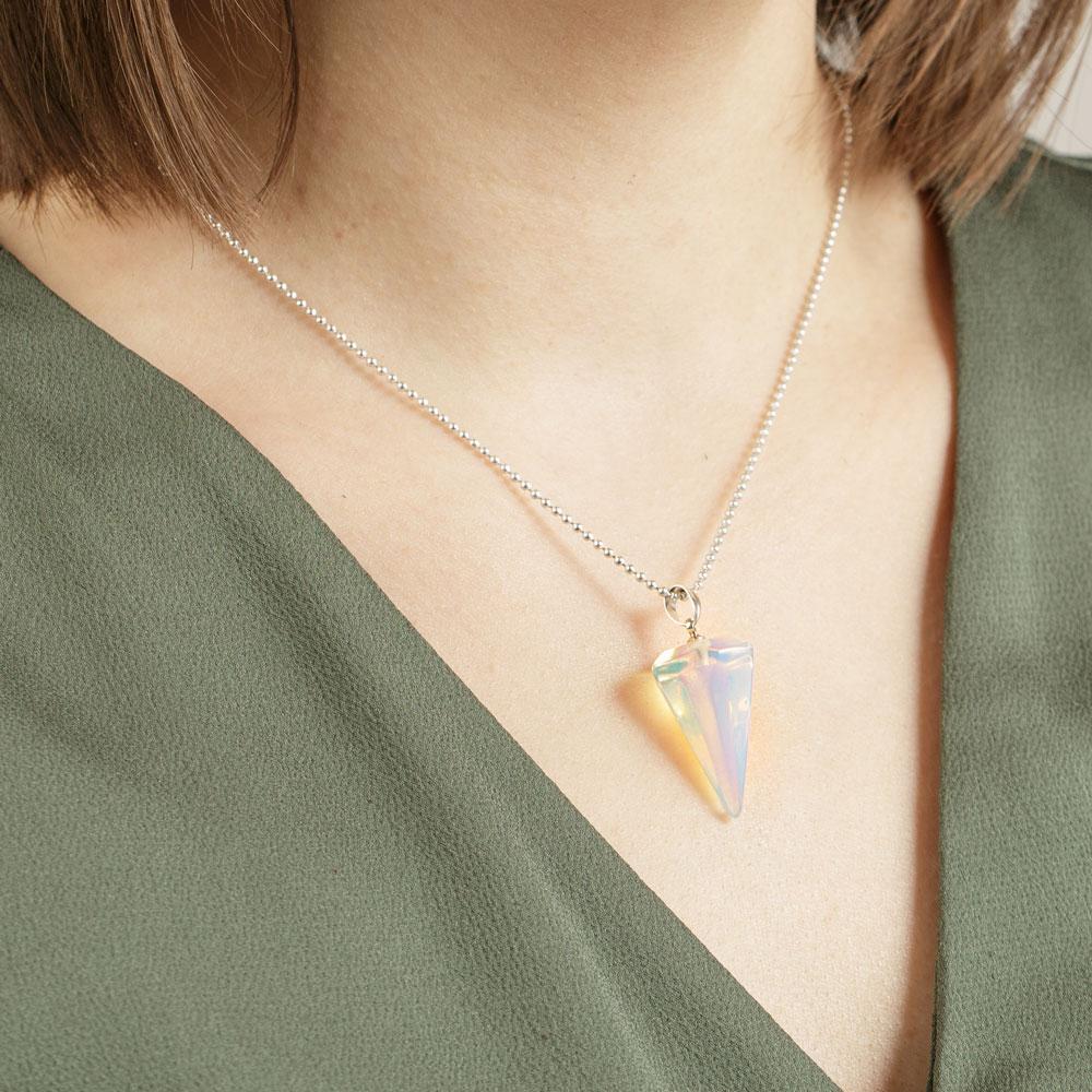 Hexagon Crystal Pendulum Necklace - Image 3