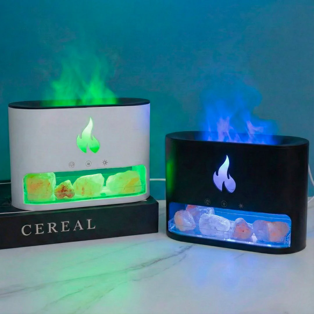 Himalayan Salt Fireplace Humidifier Lamp - Image 3