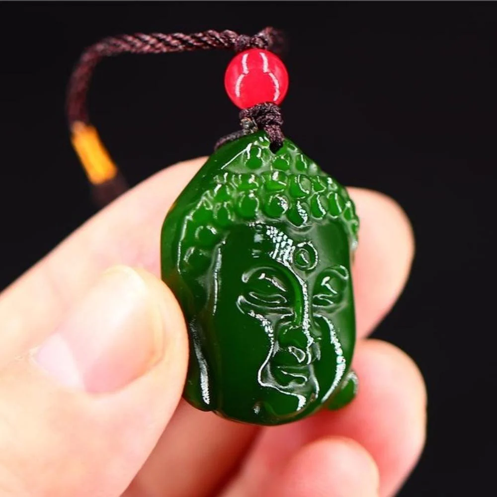 Jade Buddha Head Necklace - Image 4