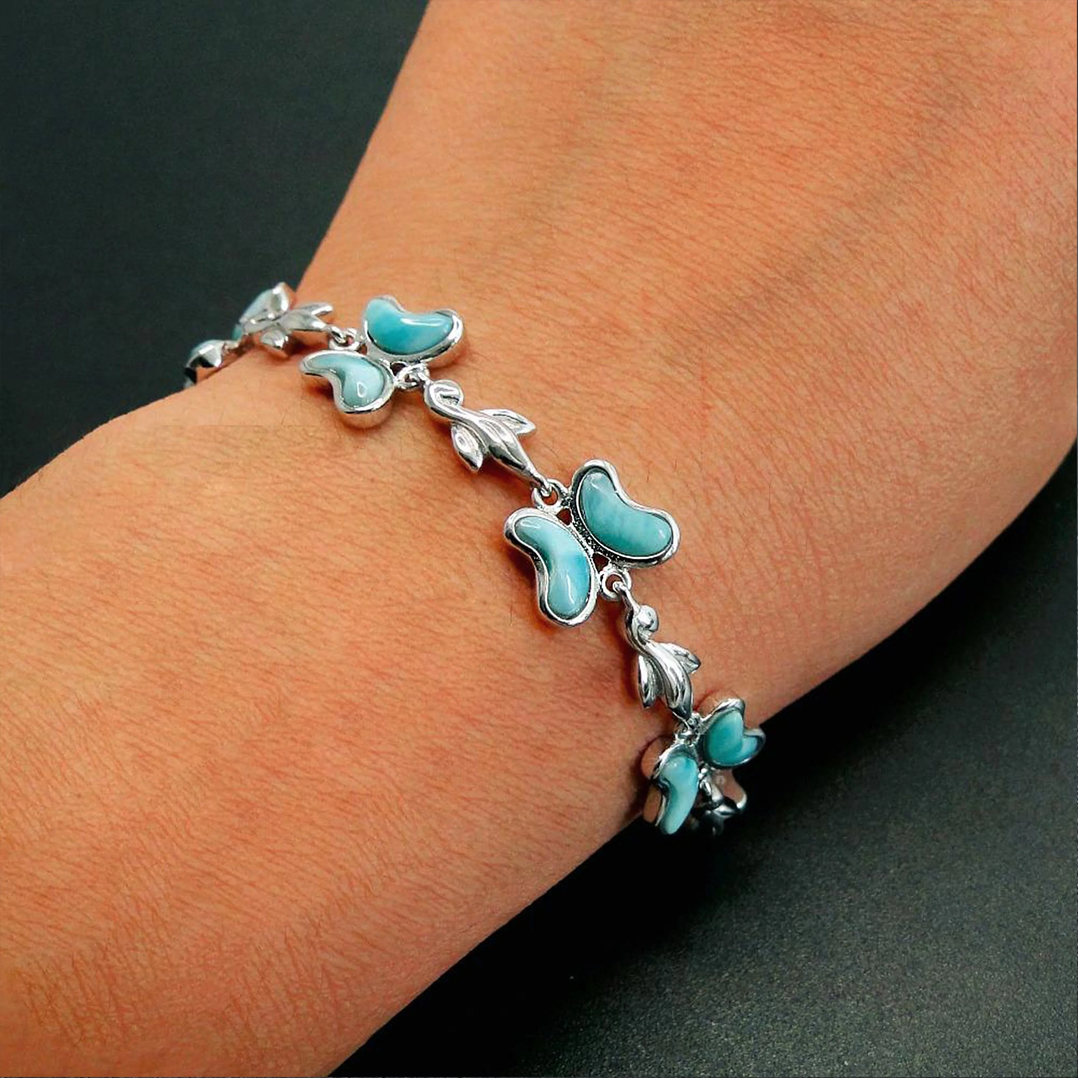 Larimar Butterfly Bracelet - Image 4