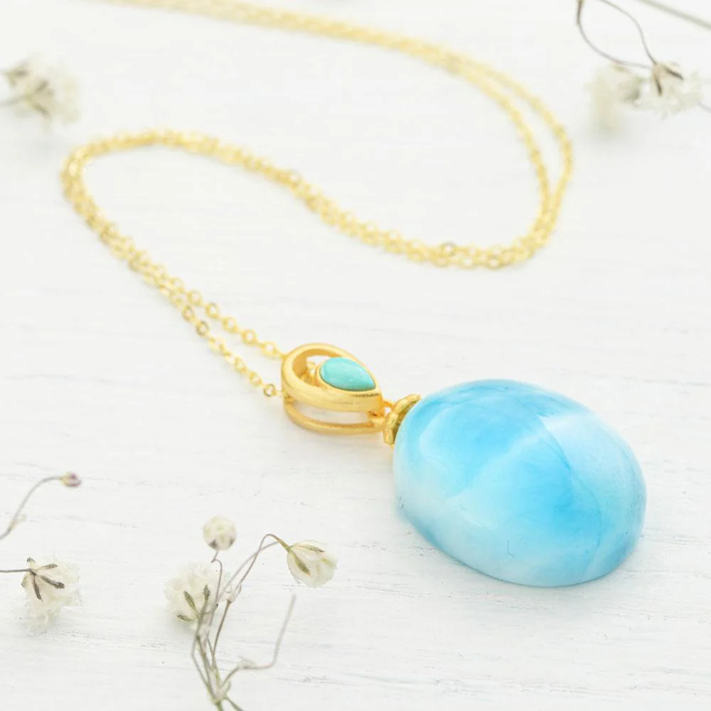 Larimar Ocean Drop Necklace
