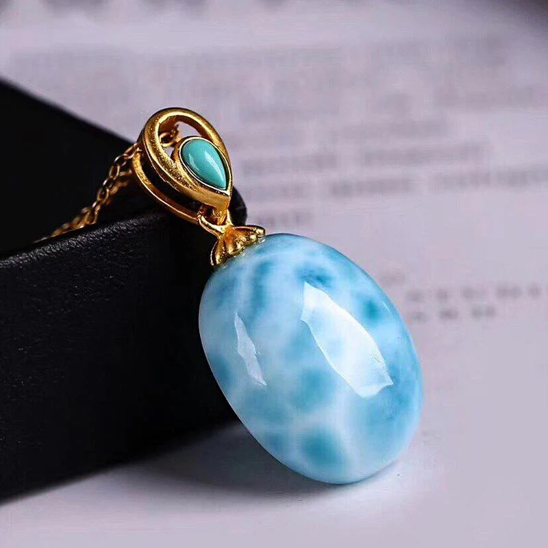 Larimar Ocean Drop Necklace - Image 5