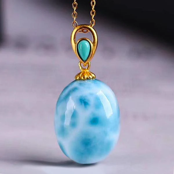 Larimar Ocean Drop Necklace - Image 7