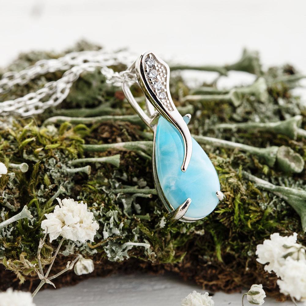 Larimar Water Drop Pendant - Image 3