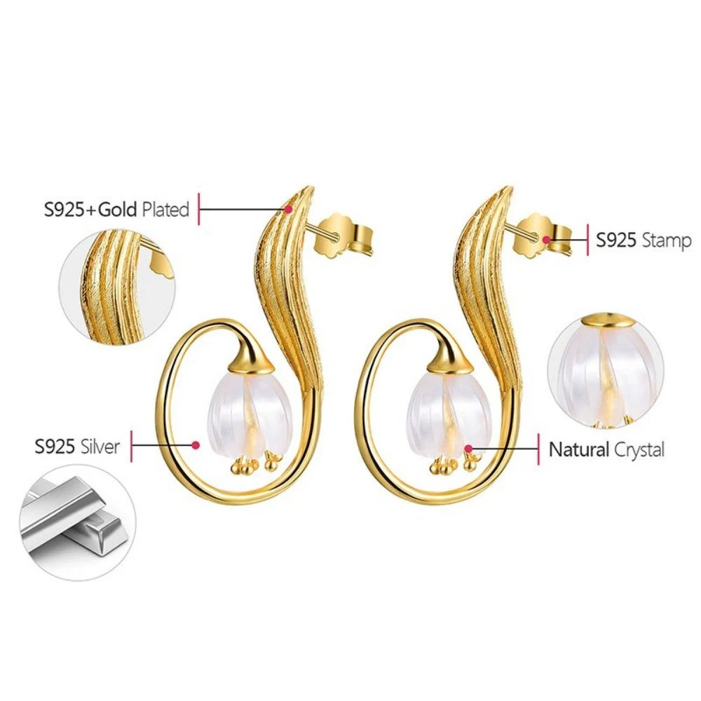 Lily of the Valley Flower Drop Earrings - Image 4
