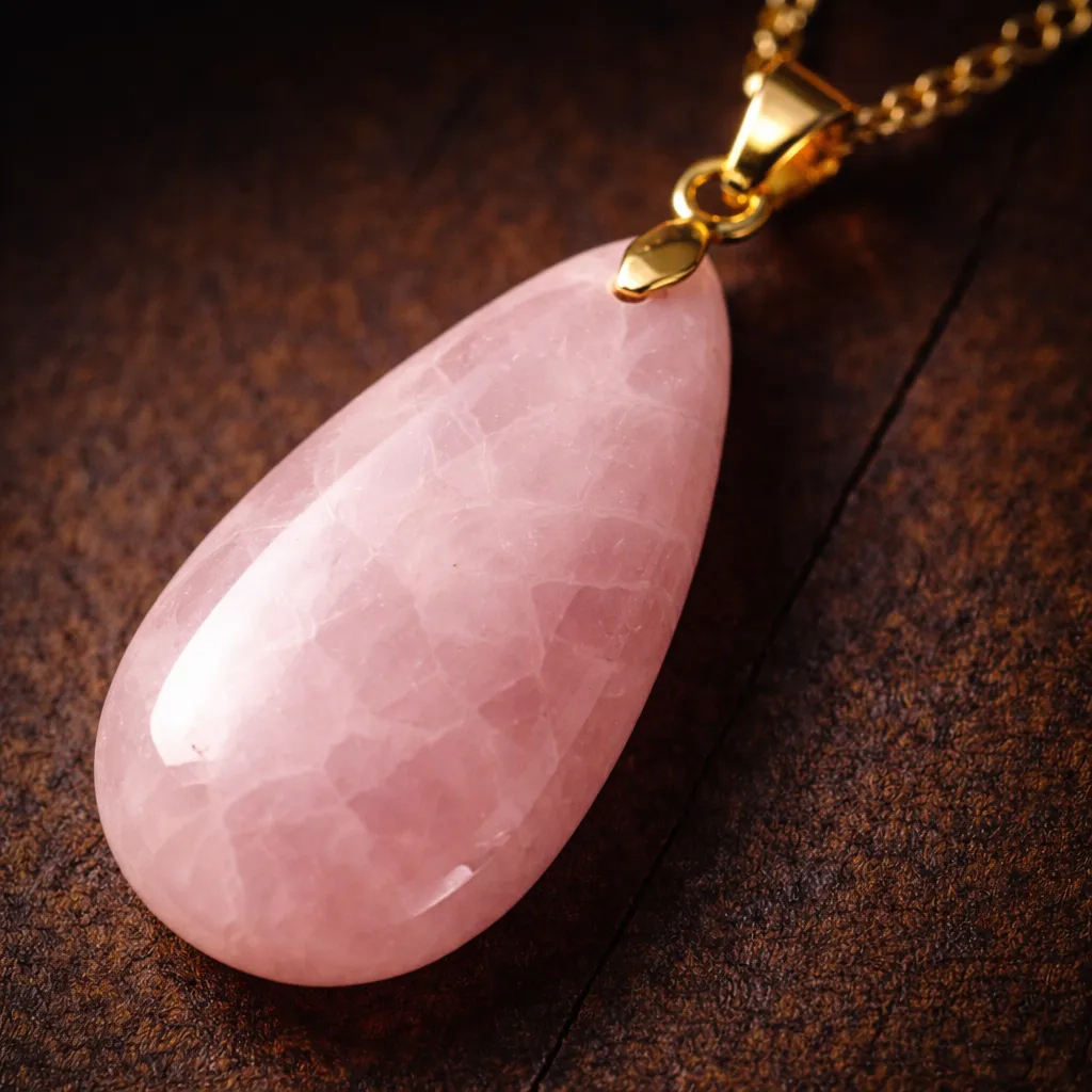 Long Teardrop Healing Crystal Necklace — Natural Gemstone Pendant - Image 10