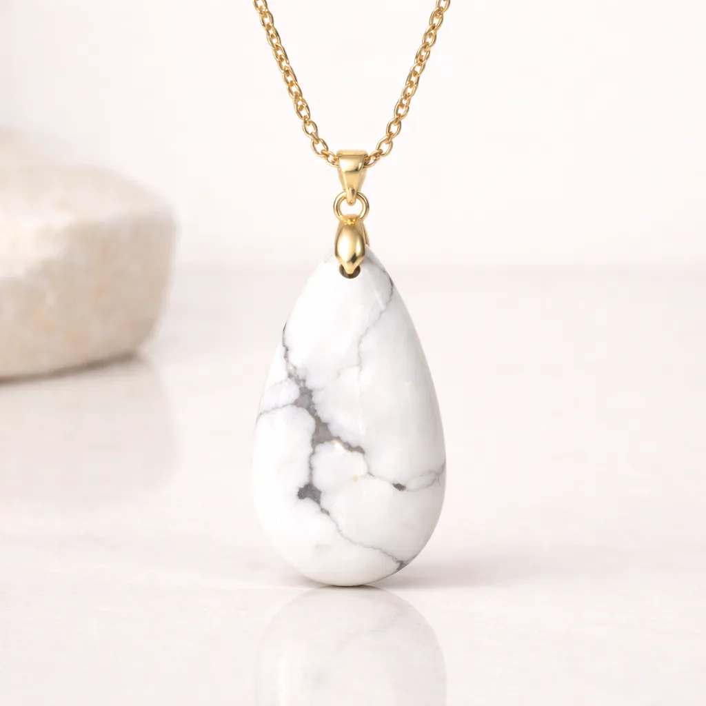 Long Teardrop Healing Crystal Necklace — Natural Gemstone Pendant - Image 5