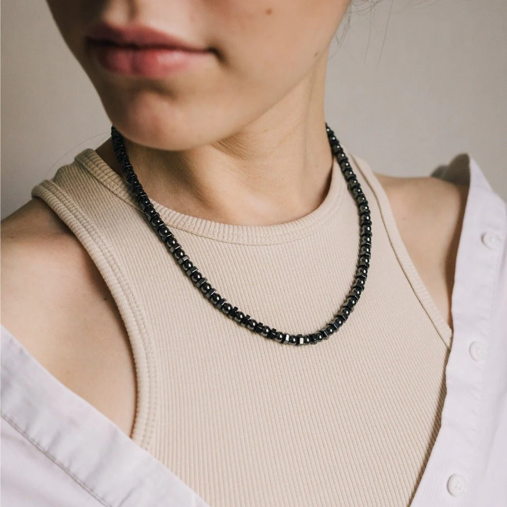 Magnetic Hematite Beaded Energy Necklace - Image 3