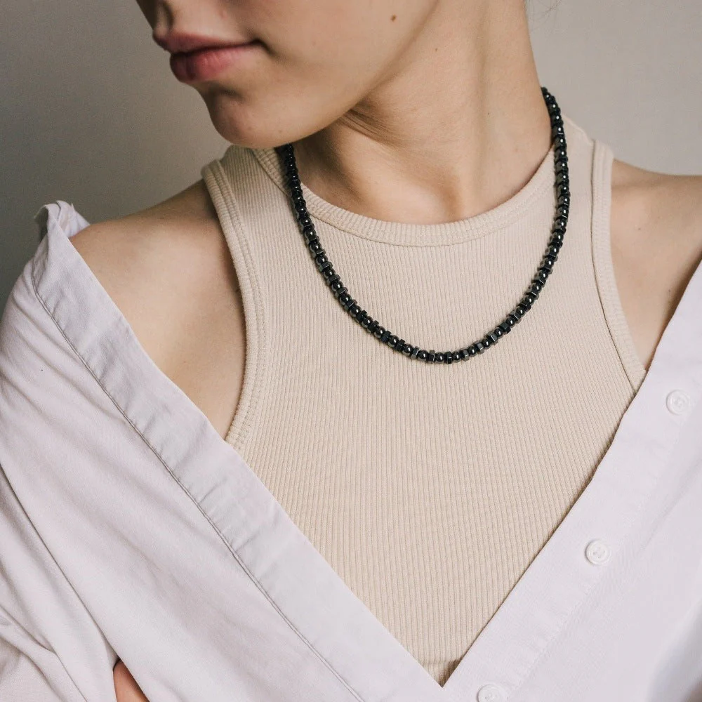 Magnetic Hematite Beaded Energy Necklace - Image 4