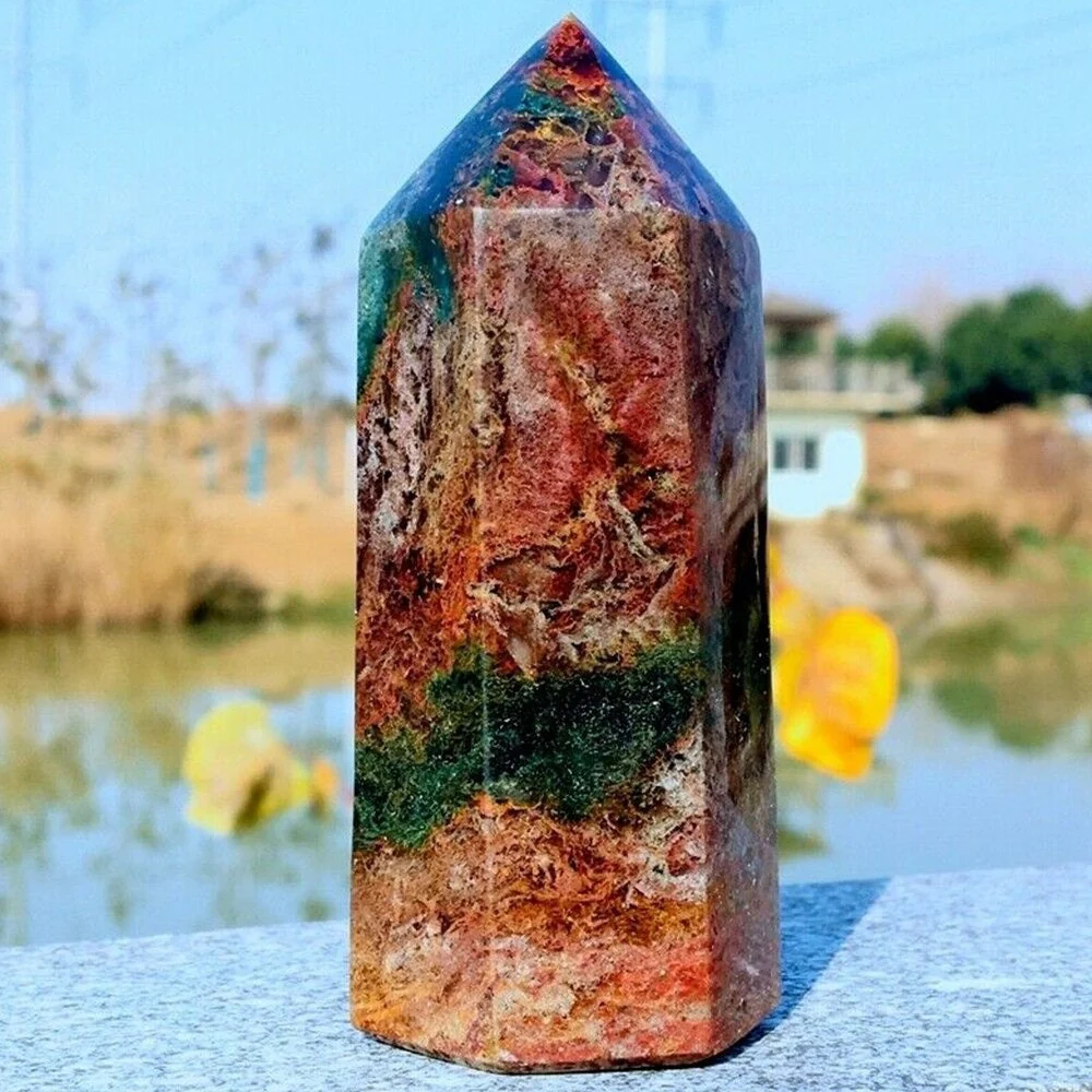 Marine Jasper Quartz Crystal Point - Image 3