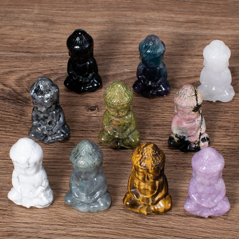 Meditating Buddha Crystal Figurine - Image 2