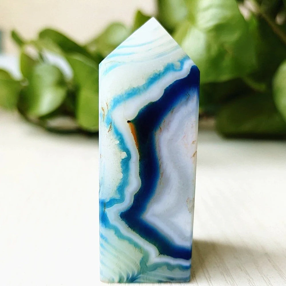 Mesmerizing Blue Silk Agate Crystal Point - Image 3