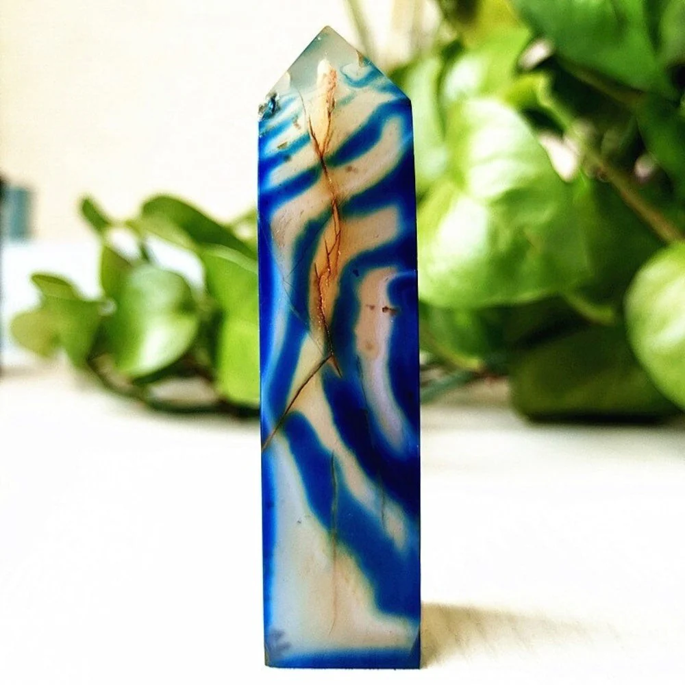 Mesmerizing Blue Silk Agate Crystal Point - Image 7