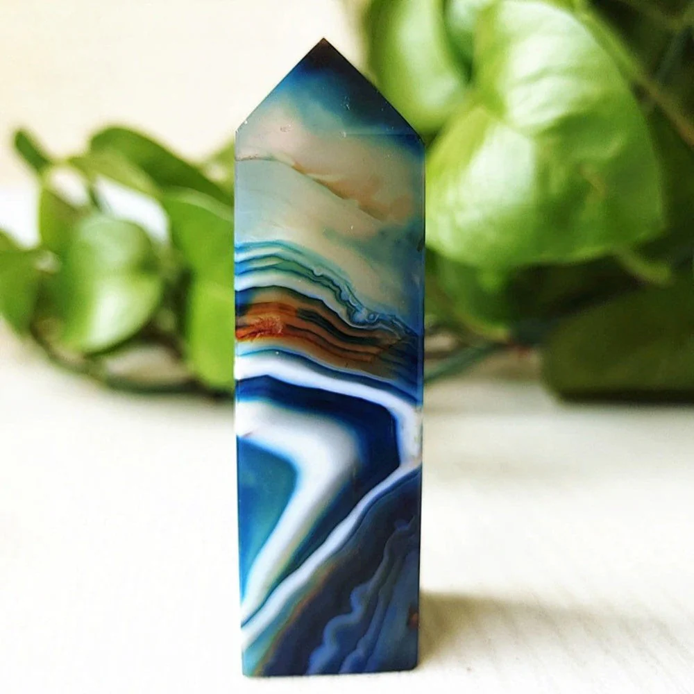Mesmerizing Blue Silk Agate Crystal Point - Image 9