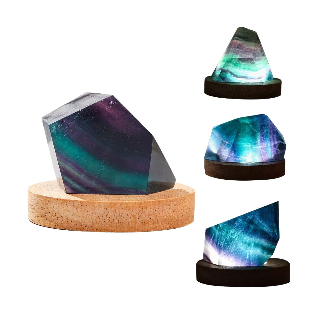Minimalistic Rainbow Fluorite Crystal Lamp - Image 4