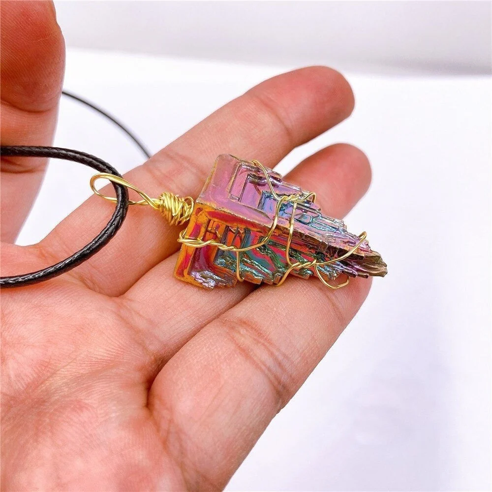 Rainbow Bismuth Crystal Necklace - Image 2