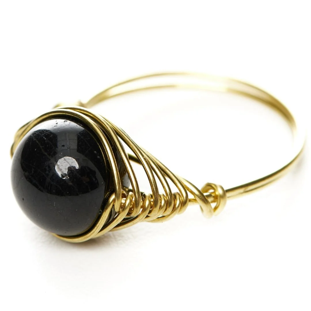 Natural Black Tourmaline Gemstone Ring - Image 10
