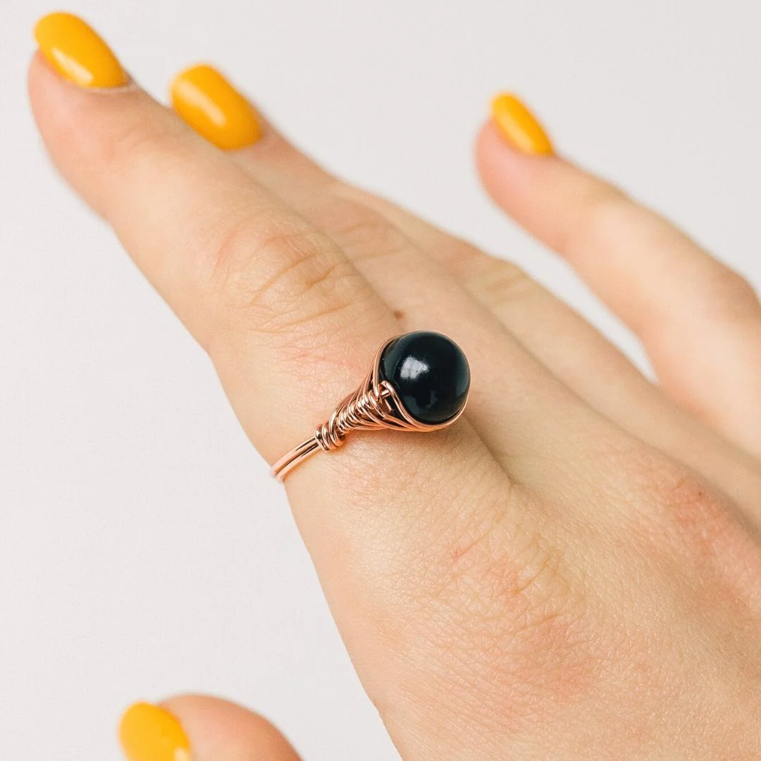 Natural Black Tourmaline Gemstone Ring - Image 6