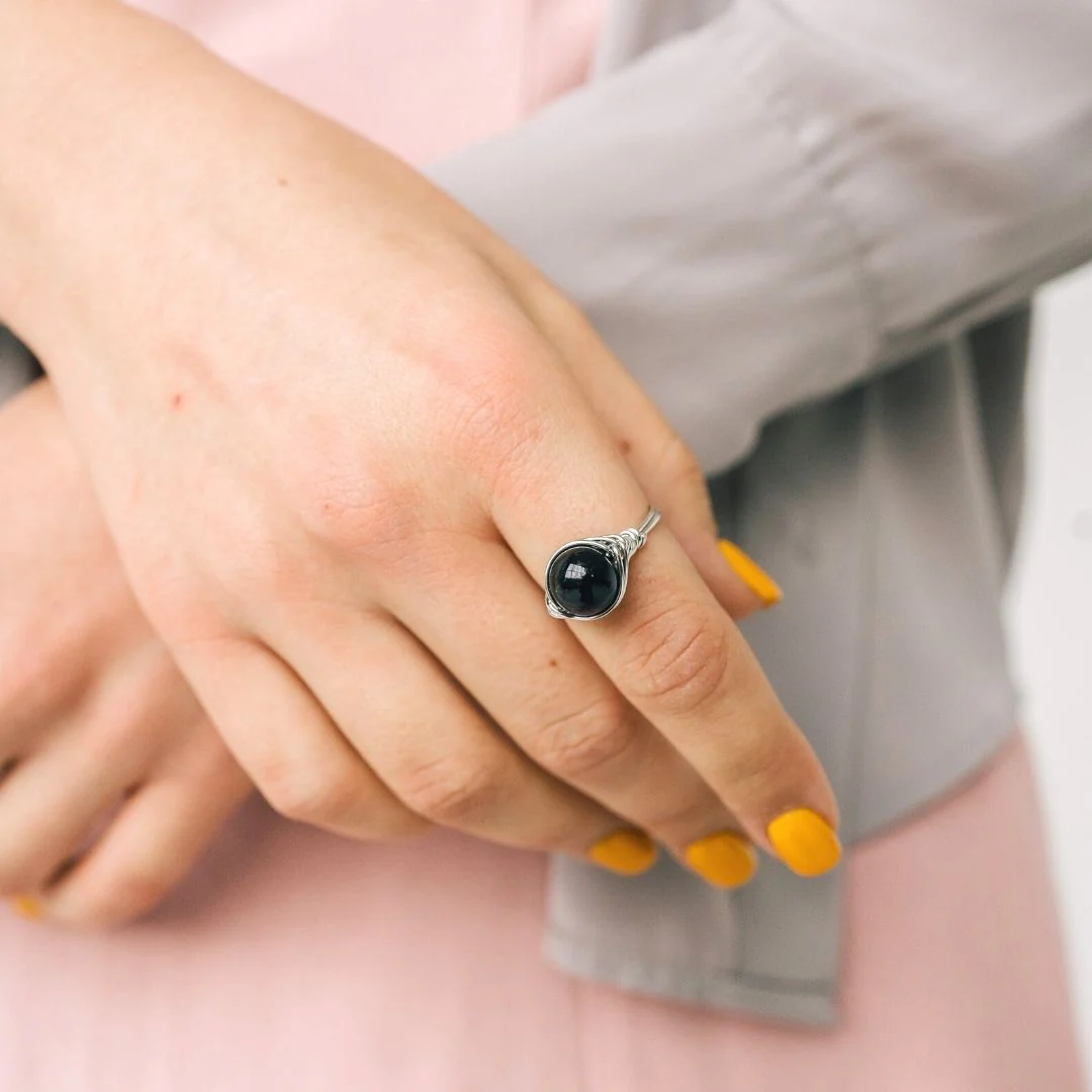 Natural Black Tourmaline Gemstone Ring - Image 7