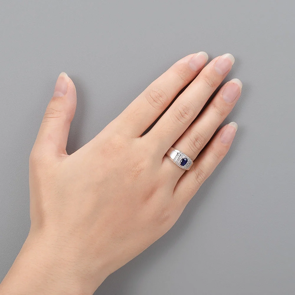 Natural Blue Sapphire Crystal Ring - Image 4