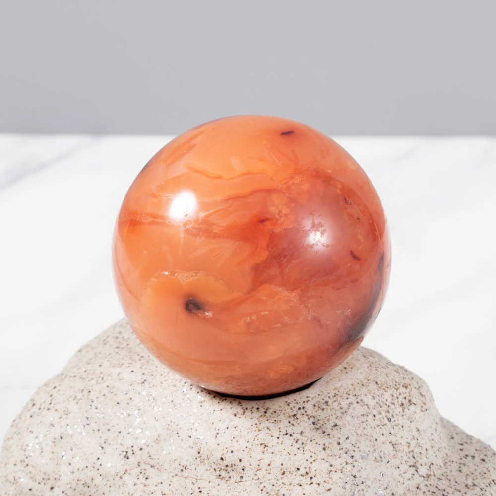 Natural Carnelian Stone Sphere - Image 5