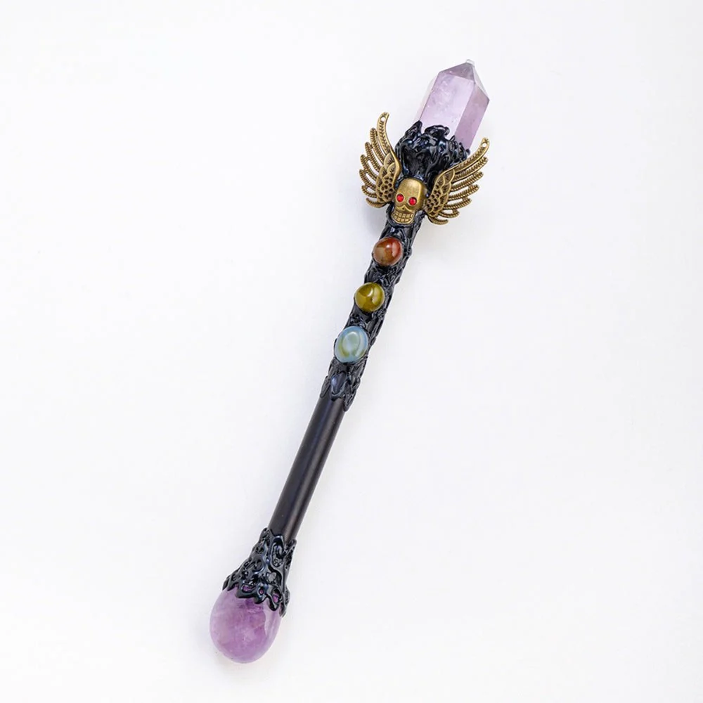 Natural Crystal Point Witchcraft Wand - Image 12