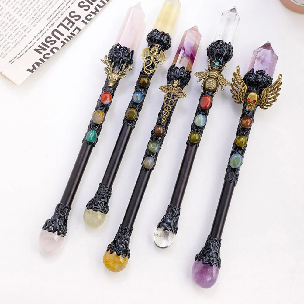 Natural Crystal Point Witchcraft Wand - Image 5