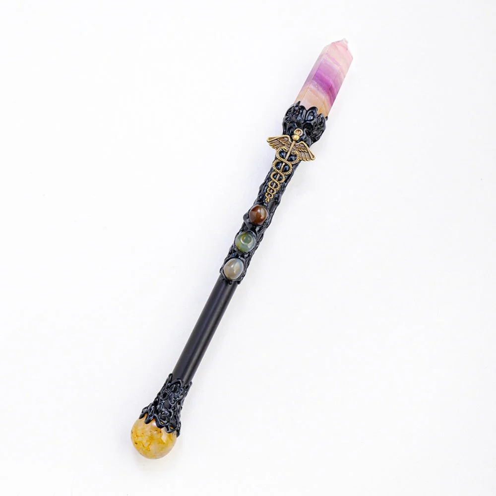 Natural Crystal Point Witchcraft Wand - Image 9