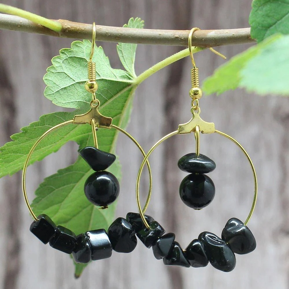 Natural Crystal Stone Drop Earrings - Image 11
