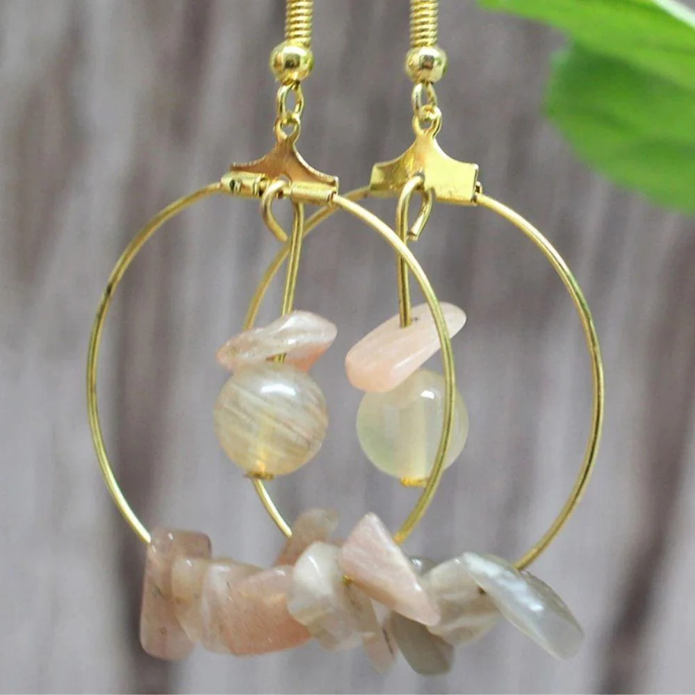 Natural Crystal Stone Drop Earrings - Image 14