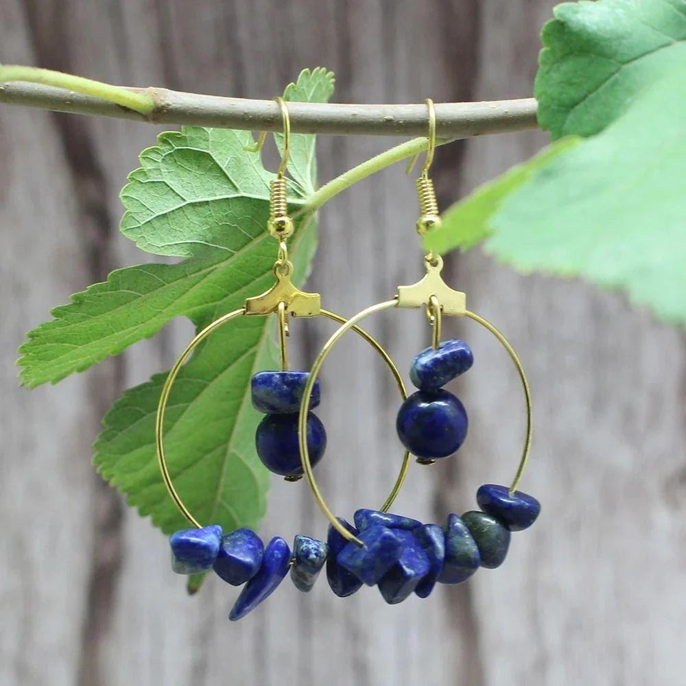 Natural Crystal Stone Drop Earrings - Image 6